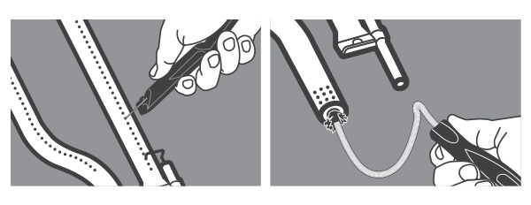 Picture of cleaning the burner's interior and blocked ports